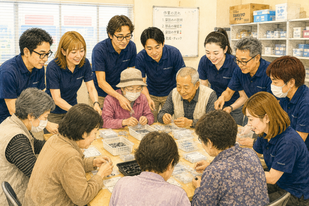 就労支援施設での作業